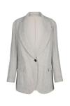 Brunello Cucinelli Gabardine-weave Single-breasted Blazer In Grigio