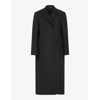 Allsaints Womens Black James Maxi Wool-blend Coat