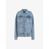 Allsaints Willow Oversized Denim Trucker Jacket In Vintage Indigo