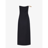 Gabriela Hearst Anica Off-shoulder Wool Dress In Black