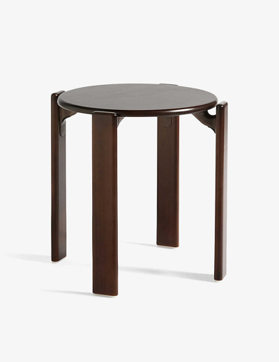 Hay Brown Lacquered Beech Rey Stackable Wooden Stool