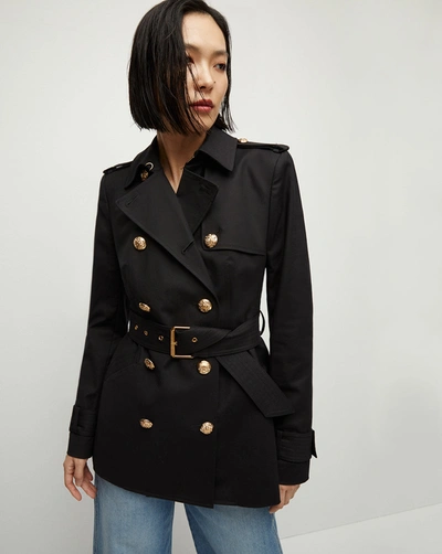 Veronica Beard Angelique Dickey Cropped Trench In Black