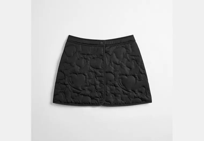 Coach Outlet Coachtopia Loop Quilted Heart Mini Skirt In Black