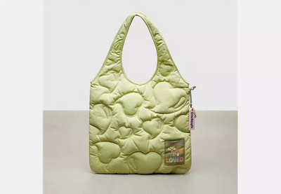 Coach Outlet Coachtopia Loop Quilted Heart Flat Tote In Green