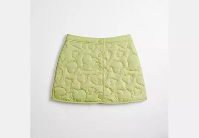 Coach Outlet Coachtopia Loop Quilted Heart Mini Skirt In Green