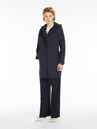 Max Mara Water-repellent Fabric Down Jacket In Blue