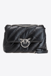 Pinko Big Love Bag Puff Maxi Quilt In Nero-old Silver