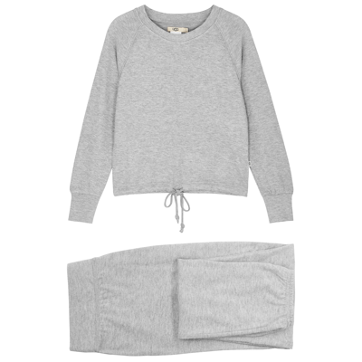 Ugg Gable Brushed Knit Pyjama Set, Nightwear, Raglan Sleeves In Grey