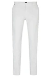 Hugo Boss Slim-fit Chinos In Stretch-cotton Gabardine In White