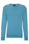Hugo Boss Cotton-jersey Regular-fit Sweatshirt With Embroidered Logo In Blue
