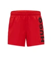 Hugo Boss Logo-print Swim Shorts In Quick-dry Fabric In Open Pink