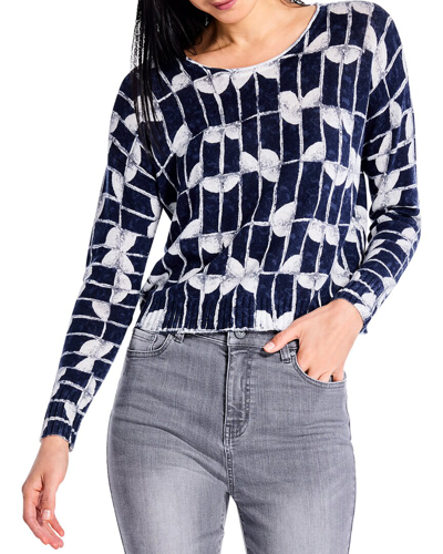 Nic + Zoe Shape Shift Scoop Neck Sweater In Indigo Multi