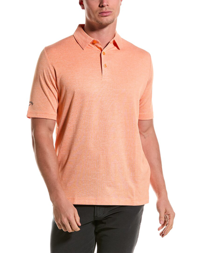 Callaway Ventilated Classic Jacquard Polo Shirt In Orange