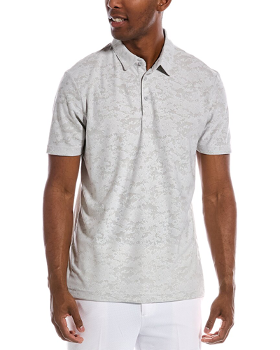 Adidas Golf Textured Jacquard Polo Shirt In White