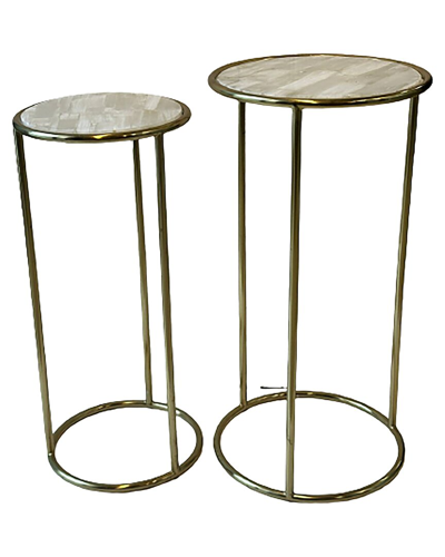 Sagebrook Home Set Of 2 Selenite Accent Tables In Multi