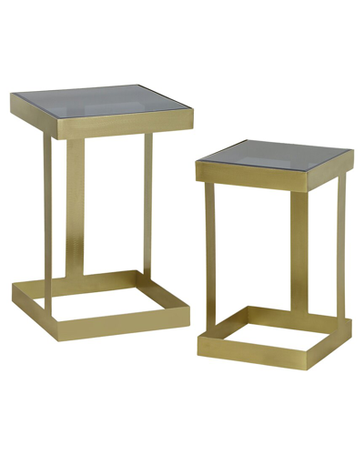 Sagebrook Home Set Of 2 Square Contemporary Side Tables In Metallic