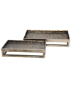 SAGEBROOK HOME ELEVARRE SET OF 2 RELICA HAMMERED METAL TRAYS