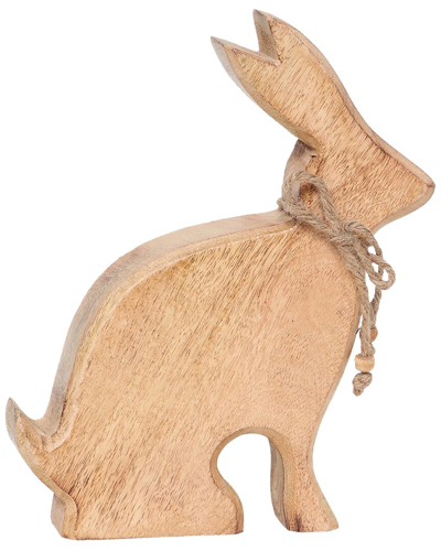 Sagebrook Home 10in Wooden Rabbit In Brown