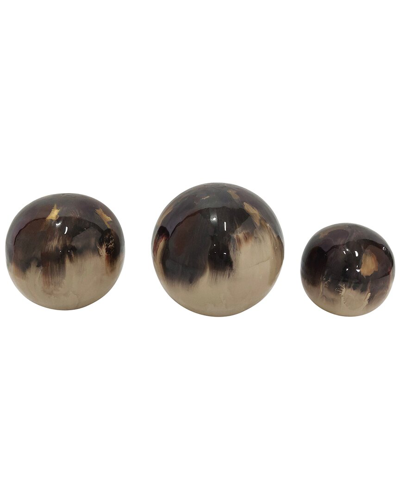 Sagebrook Home Set Of 3 Galaxy Orbs In Multicolor