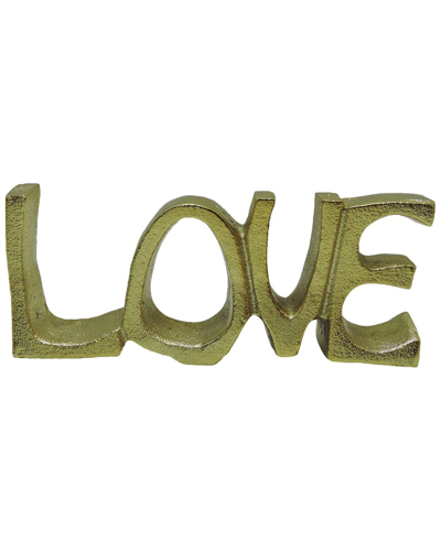 Sagebrook Home 8in Metal Love Sign In Gold
