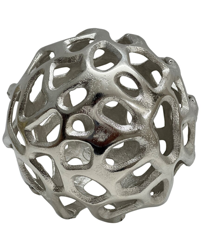 Sagebrook Home 6in Cut-out Metal Orb In Silver