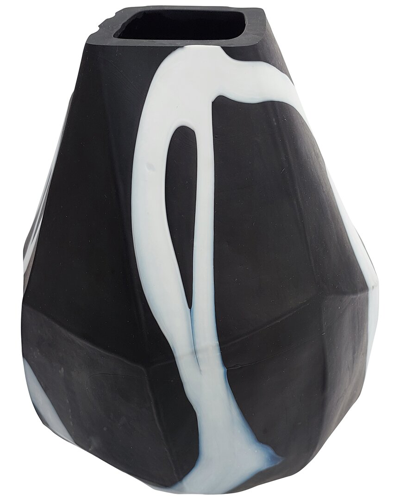Sagebrook Home 10in Abstract Contemporary Glass Vase In Black