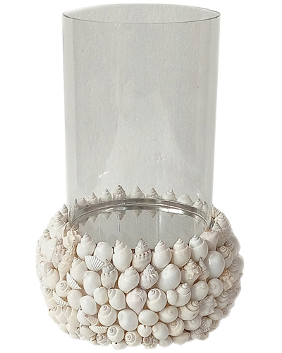 Sagebrook Home 10in Shell Hurricane In White