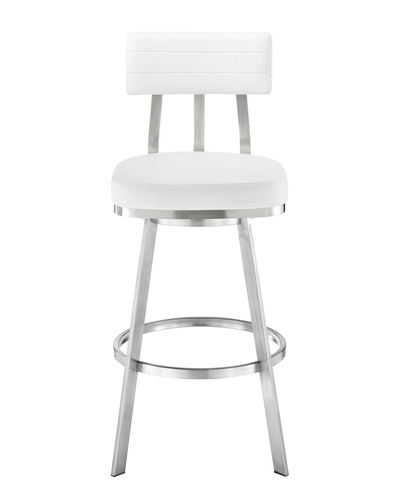 Armen Living Benjamin 26in Swivel Counter Stool In White