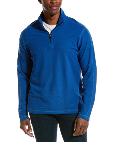 Robert Graham Burton 1/4-zip Mock Pullover In Blue