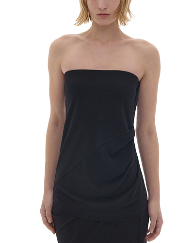 Helmut Lang Ruched Tube Top In Black