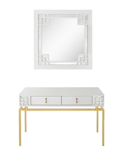 Camden Isle Dynasty Wall Mirror & Console Table In White