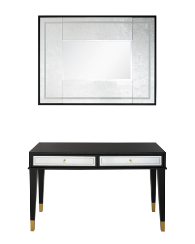 Camden Isle Makalu Wall Mirror & Console Table In Black