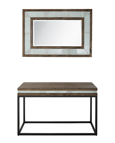 Camden Isle Bailey Wall Mirror & Console Table In Brown