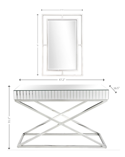 Camden Isle Kinney Wall Mirror & Console Table In Silver