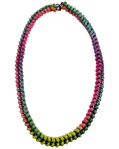 Adornia Rhodium Plated Chain Necklace In Multi