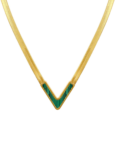 Adornia 14k Plated Chain Necklace In Green