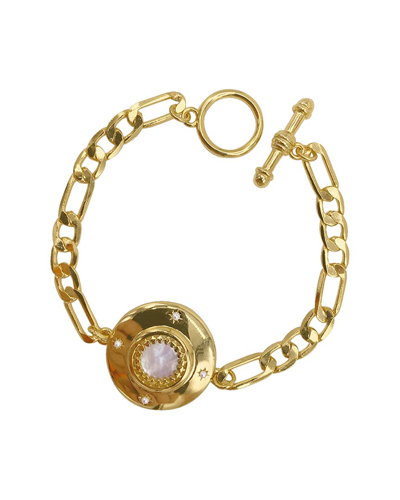 Adornia 14k Plated Pearl Toggle Bracelet