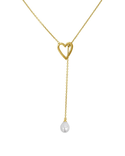 Adornia 14k Plated 5mm Pearl Lariat Necklace In Gold