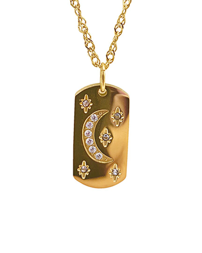 Adornia 14k Plated Cz Pendant Necklace In Gold