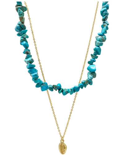 Adornia 14k Plated Necklace Set In Blue