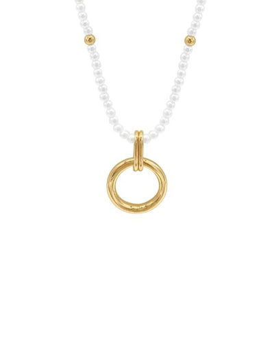 Adornia 14k Plated Pearl Pendant Necklace In Gold