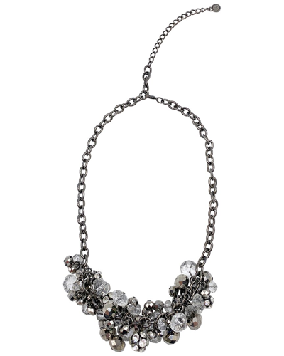 Adornia Rhodium Plated Cz Statement Necklace