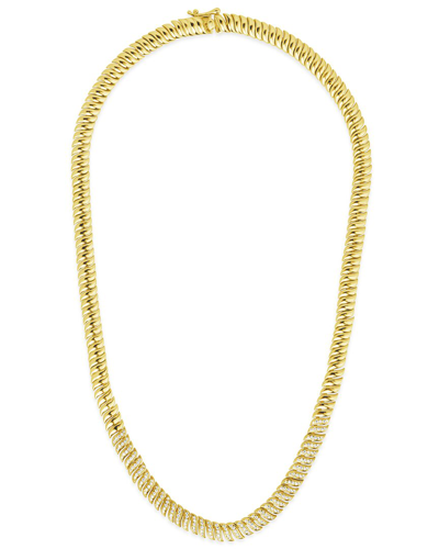 Sterling Forever 14k Plated Cz Arabella Chain Necklace In Gold