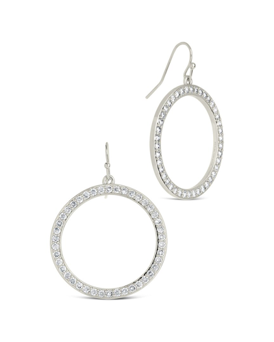 Sterling Forever Rhodium Plated Cz Della Dangle Earrings In Metallic