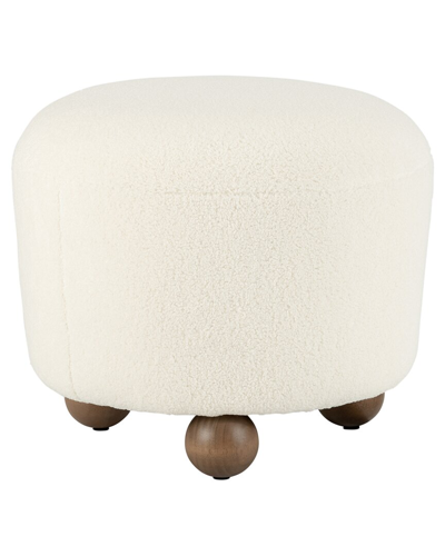 Sagebrook Home Round Ottoman With Ball Feet In Neutral