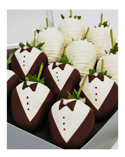 Chocolate Covered Company Set Of 12 Wedding Belgian Chocolate Covered Strawberries In Brown