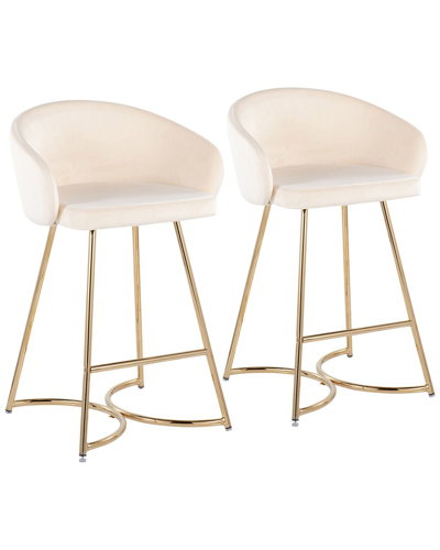 Lumisource Cece Set Of 2 Counter Stools In Gold