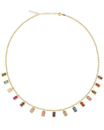 Gabi Rielle Next-level Layering 14k Over Silver Crystal Necklace