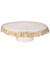 ALICE PAZKUS ALICE PAZKUS 12IN FOOTED SCALLOPED CAKE PLATE WITH GOLD