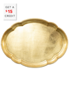 VIETRI VIETRI FLORENTINE WOODEN ACCESSORIES GOLD LARGE OVAL TRAY WITH $15 CREDIT